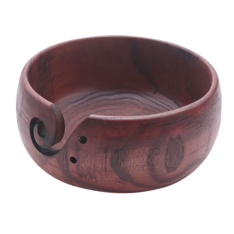 BRADOO-Wooden Yarn Bowl,Knitting Wool Storage Basket,Craft Crochet Kit Organizer Knitting Yarn Holder for Knitting Mother's Day