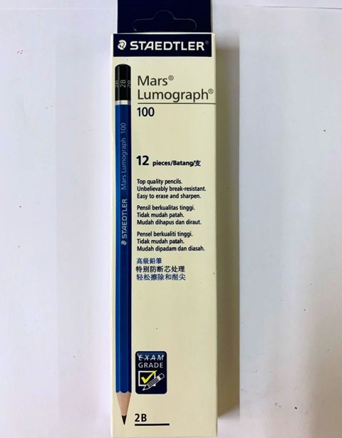 Drawing Pencil 2B (12/Box) 100 Staedtler Lumograph