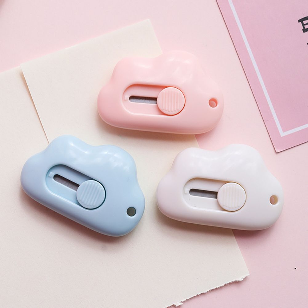 Yfashion Cute Cloud Shape ni Portable Paper  Cutter Cutting Paper Blade Office Stationery color:Pink clouds