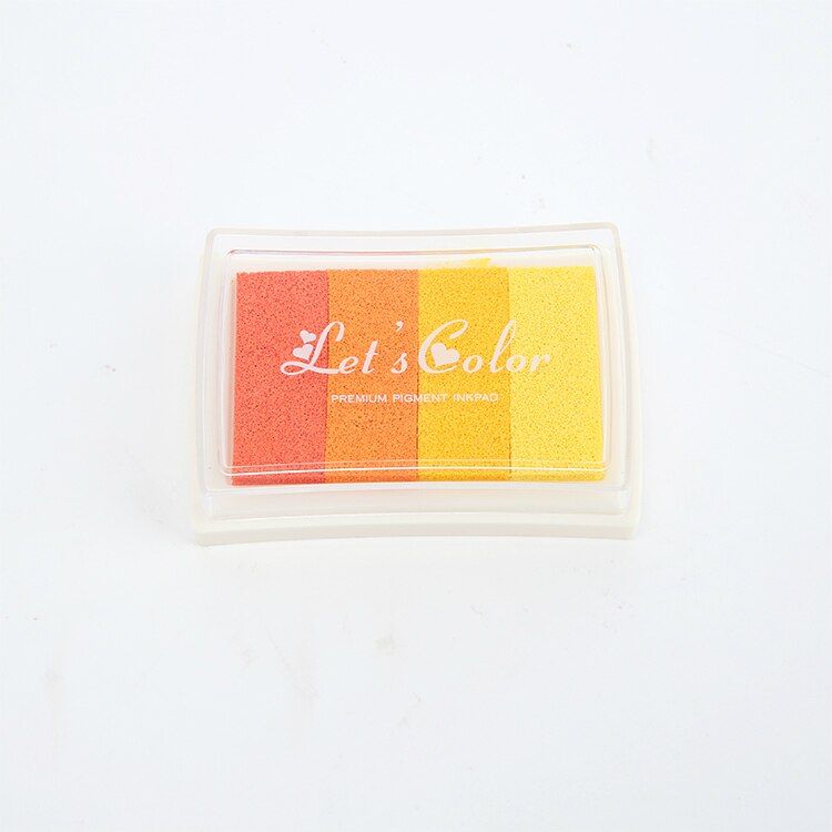 YUEGUANGXIA 6 Colors Gradual Change Colors Pink Orange Green Blue Brown Purple Short Inkpad Oil Based Inkpad Rubber Stamp Inkpad