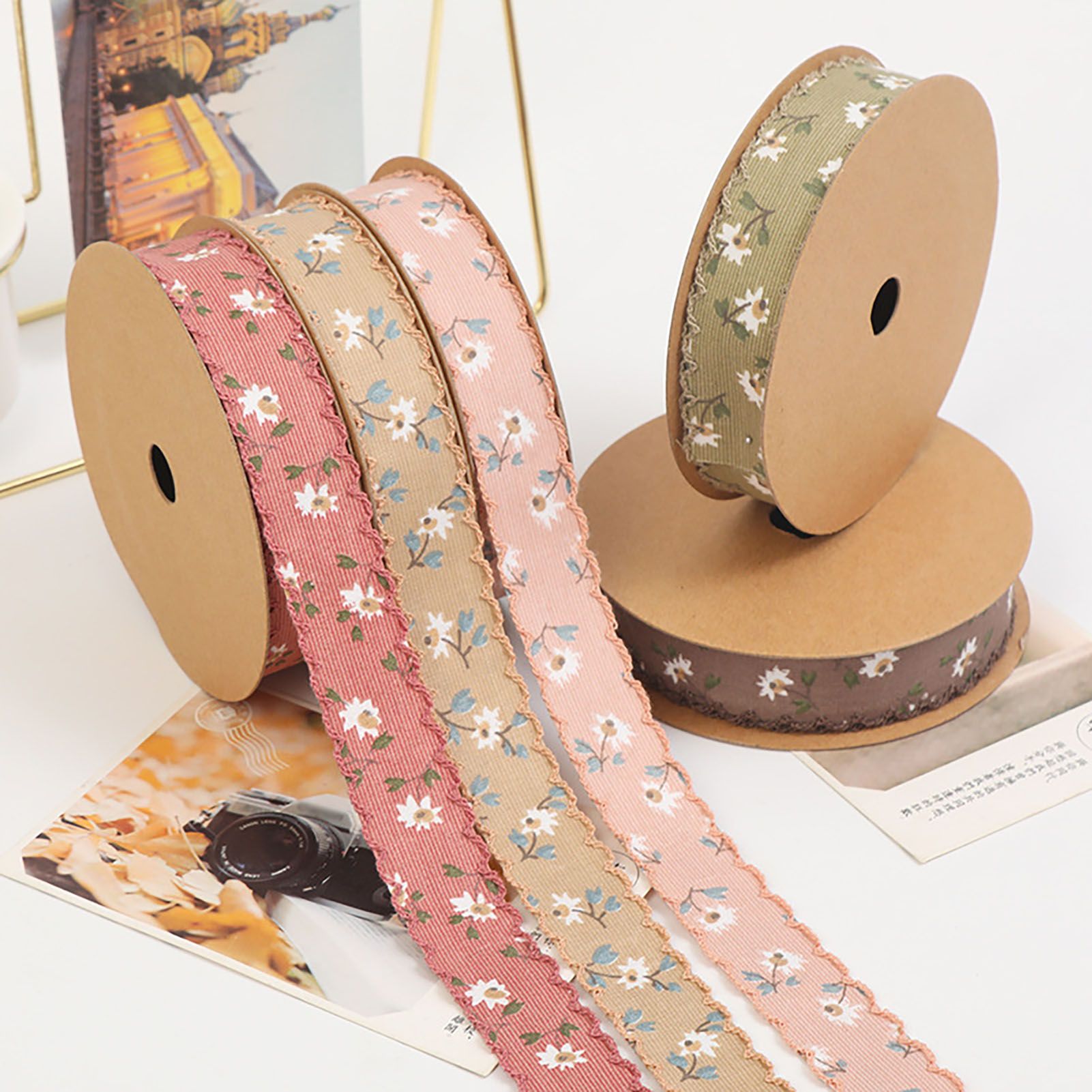 Flower Le Ribbon Floral Print Vintage Le Crochet Ribbon