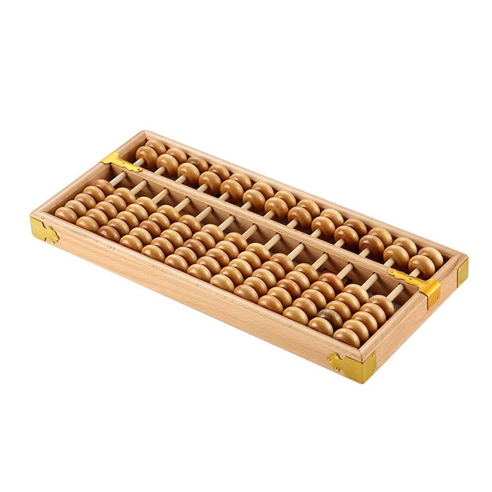 Vintage Style Wooden Abacus Classic Ancient Calculator Rivets Design Overall Polishing Durable Professional 13 Column Calculator