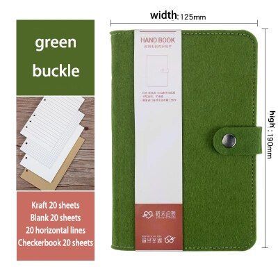 Creative Notebook Paper A6 Double Coil Ring Spiral Notebook Felt Diary Sketchbook Journal Agenda Planner Notepad