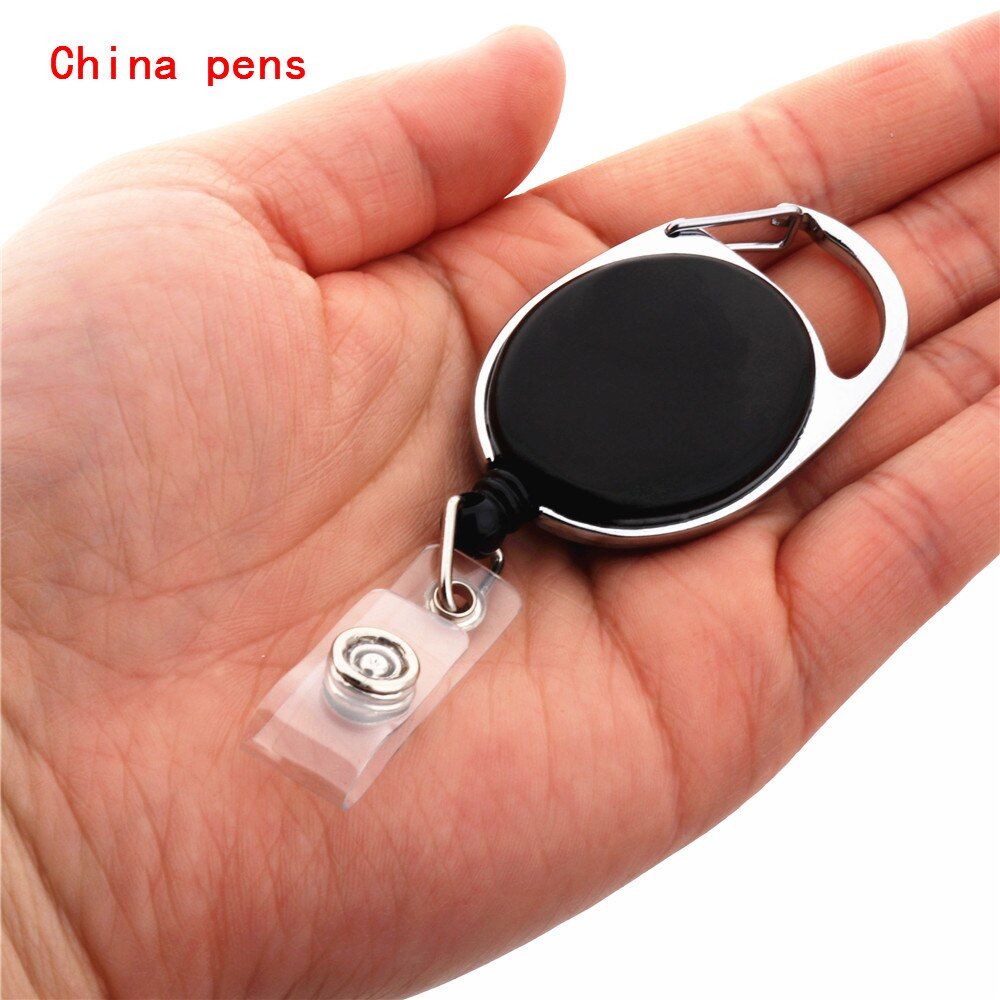 Retractable Pull Badge Reel Zinc Alloy Plastic ID Lanyard Name Tag Card Badge Holder Reels Recoil Belt Key Ring Chain Clips