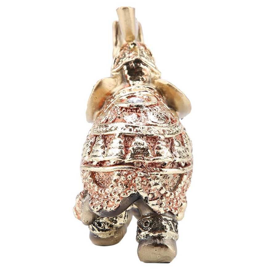 Lucky Feng Shui Golden Elephant Statue Sculpture Wealth Figurine Gift Home Decoration