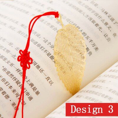 Vintage Gold Metal Leaf Vein Bookmark for Book Luxury Business Gift with Card Envelopeor for Teachers Student Stationery Supply