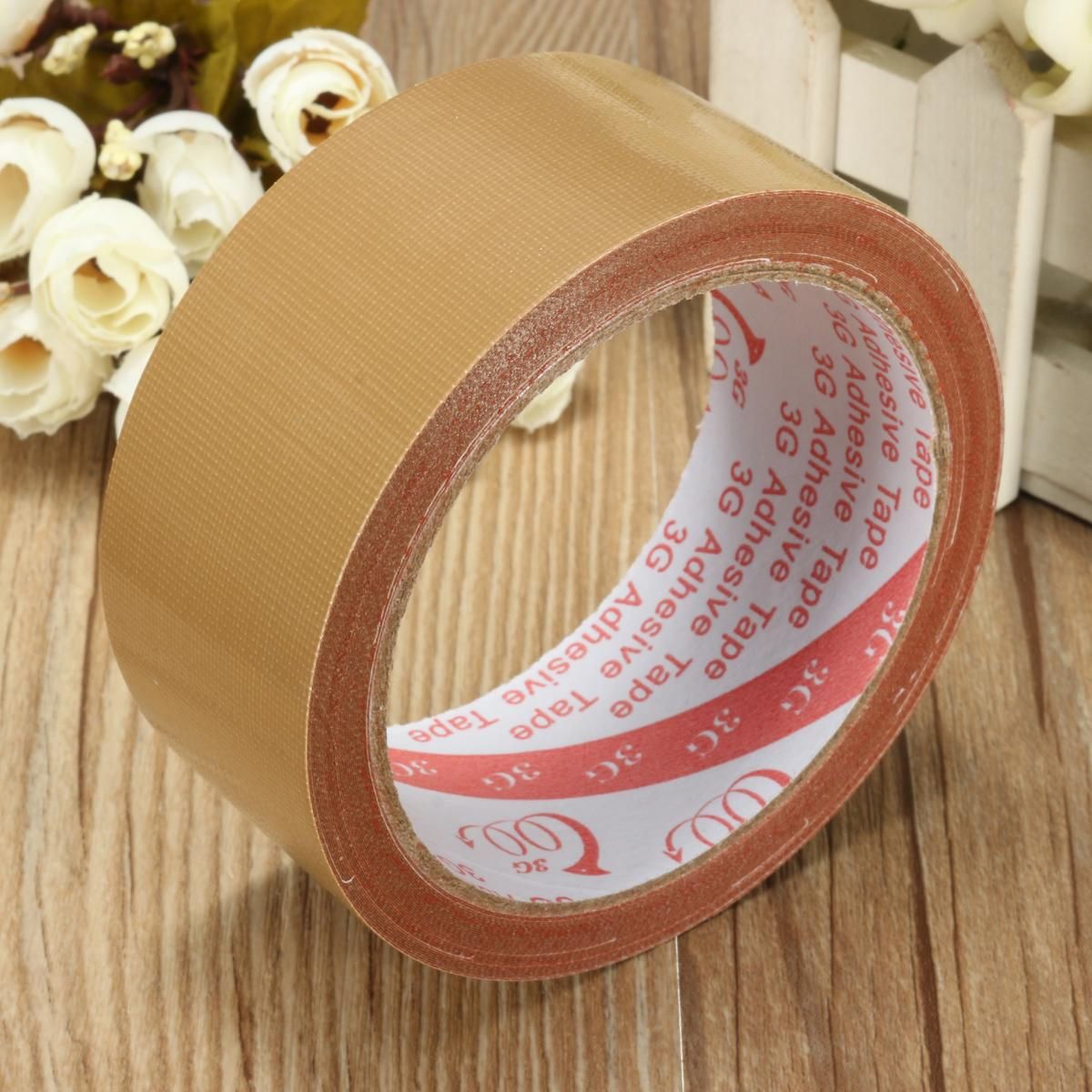 161622533347 New Duck Stationery Duct Gaffa Gaffer Waterproof Self Adhesive Repair Cloth Tape 10 Colors - Brown