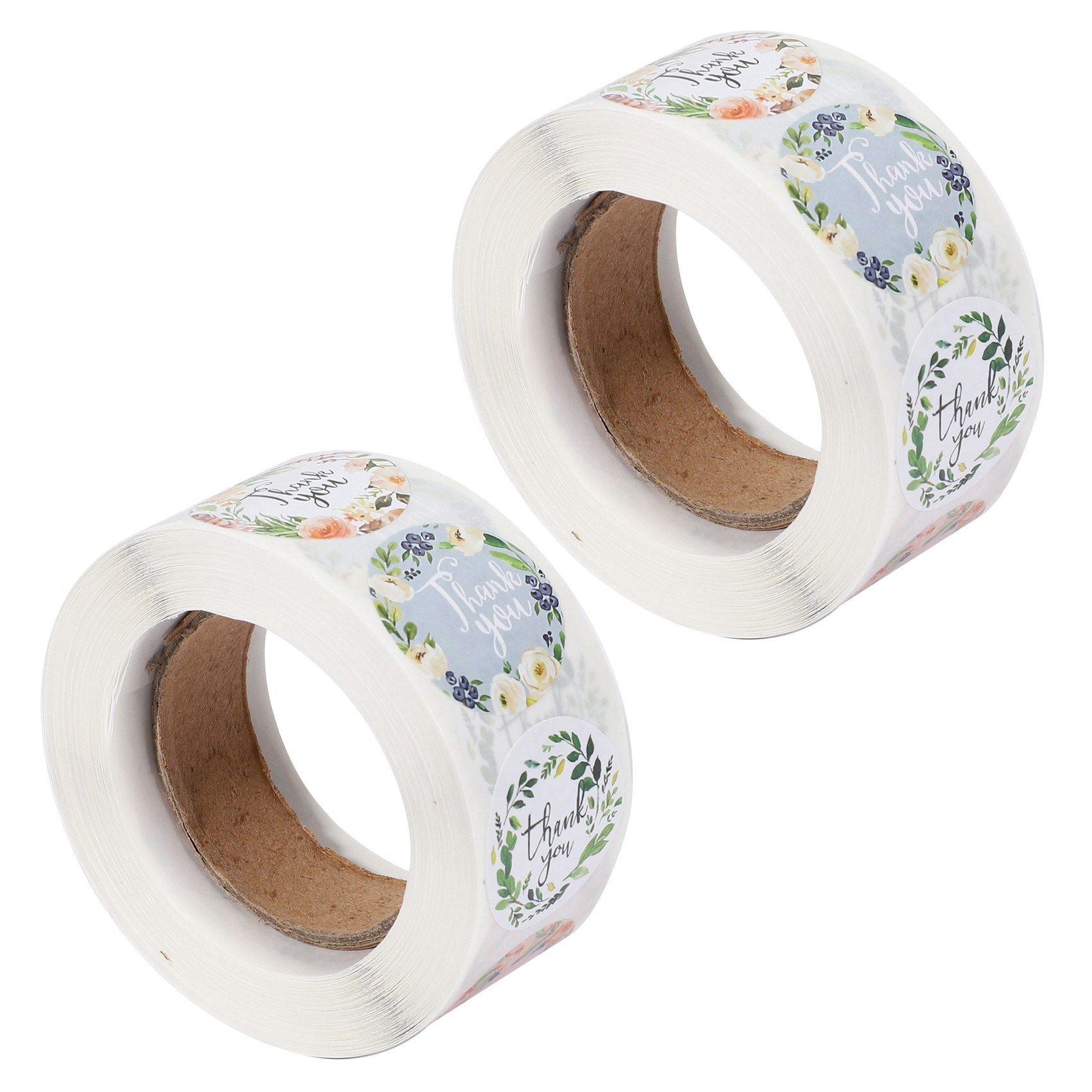 1000Pcs/Roll 8 Types Floral Thank You Sticker for Seal Label Christmas Sticke Decoration Sticker Stationery Sticker