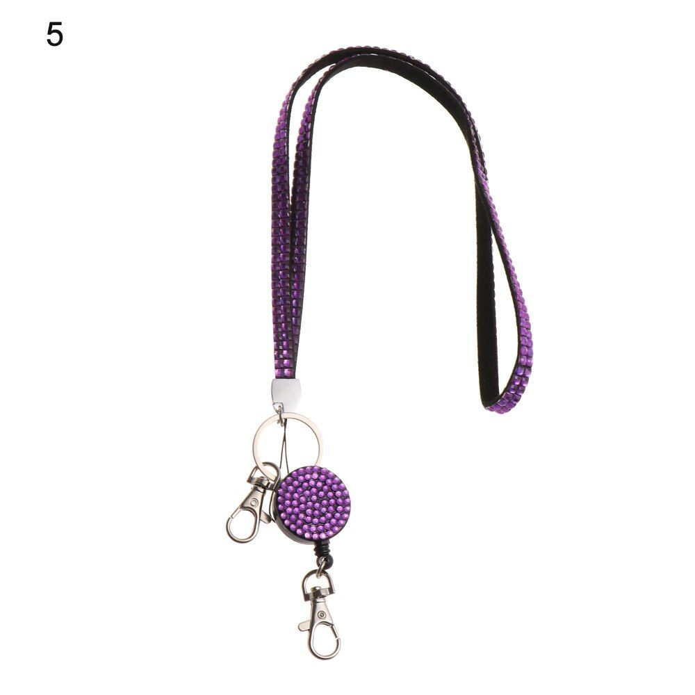 2 Styles Lightweight Necklace Hanging Rope Reels Key Ring Clips Retractable Pull Badge ID Lanyard Name Card Holder Neck Strap