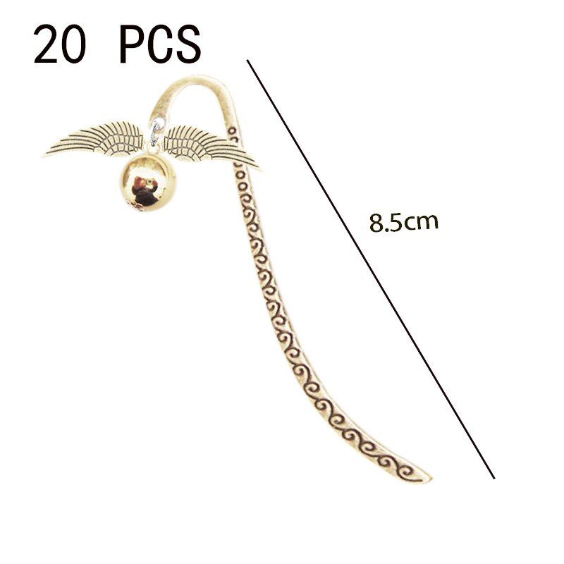 20 PCS Metal Bookmark Book Deathly Hallows Harry Notebook Bookmark Page Marker Magic Clip Marque Journal Pin