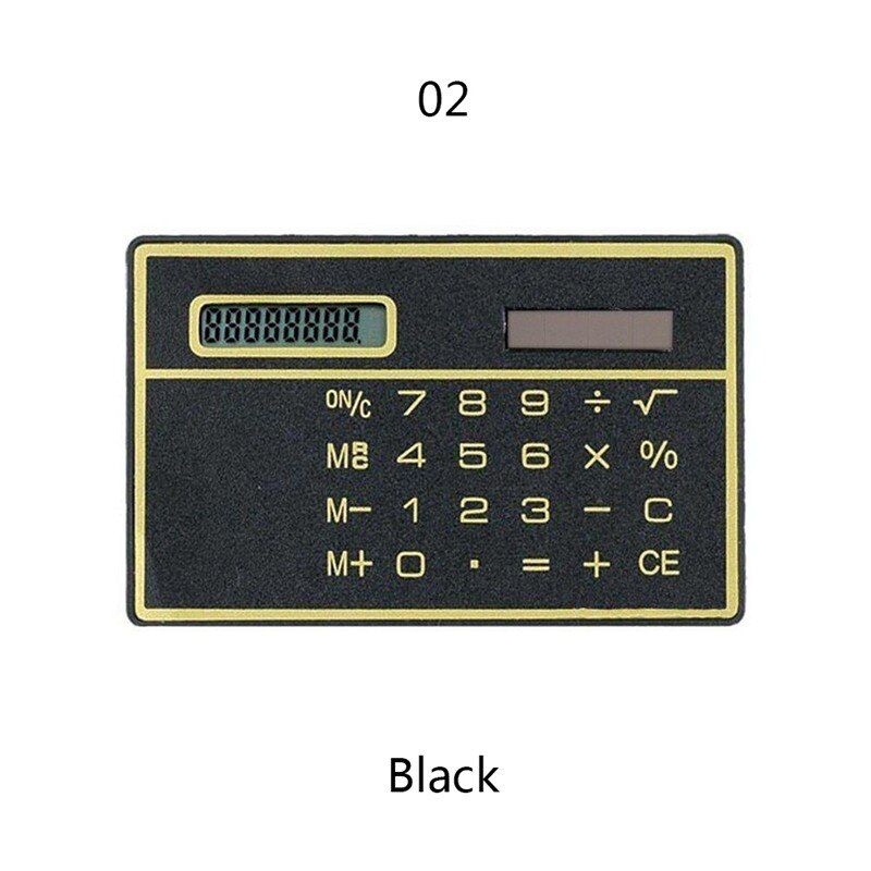 Portable Digit Calculator Ultra Slim Solar Powered Credit Card Cheap Durable Solar Power Pocket Calculator Small Travel Compact