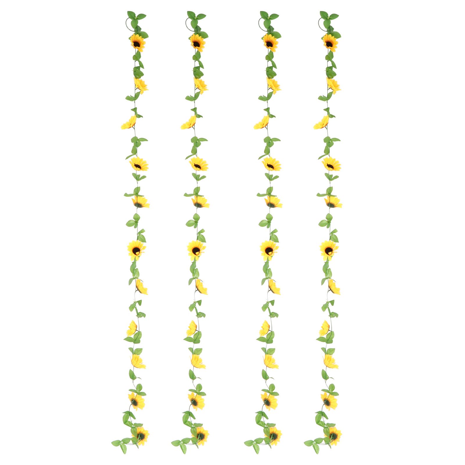 Artificial Flowers Garland 2.6yd Sunflower With Green Leaves