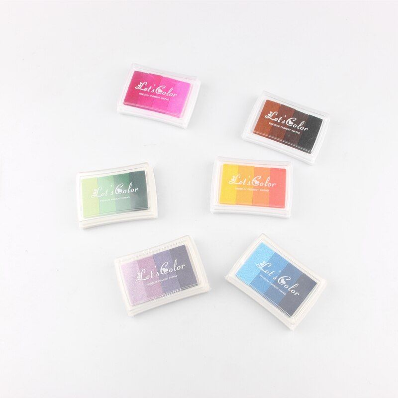 Colorfull Rainbow Multicolor Ink Pad Planner Journal Stamps Accessories Art Supplies Self Ink Stamp Inkpad School Stationery