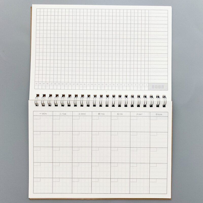 Notebooks Agendas Planner Diary Weekly Spiral Organizer Libretas A5 Note Books Monthly Kraft Paper Schedule Filofa