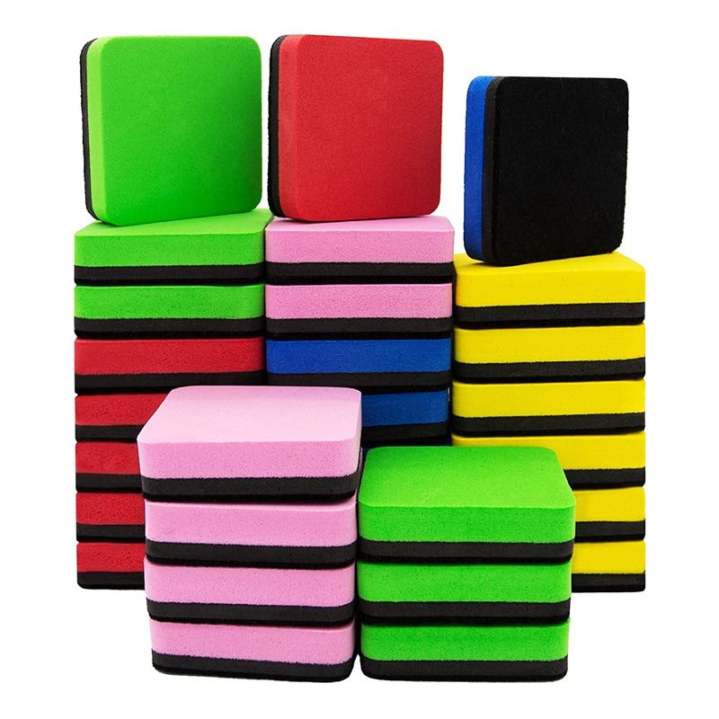 30 Pack Whiteboard Eraser Washable and Reusable Magnetic Whiteboard Eraser for Cleaning Dry Erase Markers
