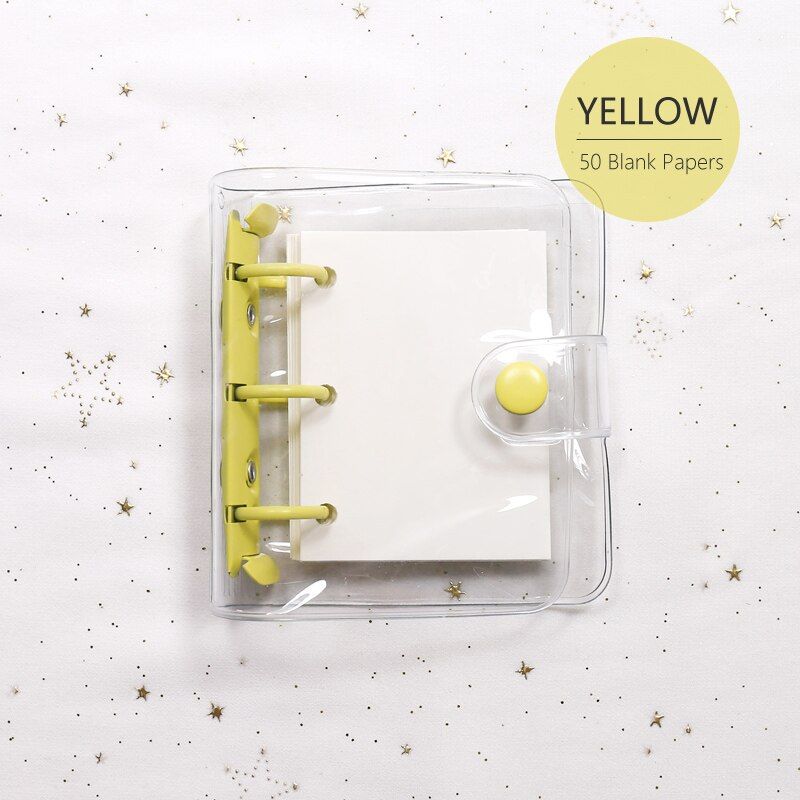 MyPretties  ins Style Transparent PVC Binder Cover 3-Hole Mini Notebook Kawaii Hand Book Planner Agenda Diary Journals(null)