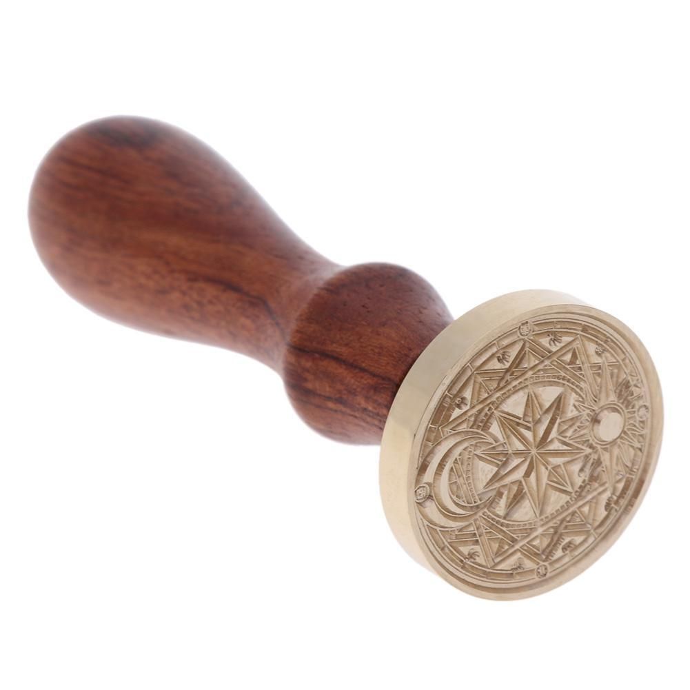 Retro Wood Stamp Magic Array Sealing Wax Antique Stamp with Beech Handle