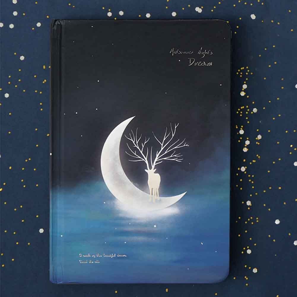 A5 Paper Book Office Luminous Stationery Supply Gift Student Cute Deer Travel Illustrations Sketchbook Schedule Daily Notebook