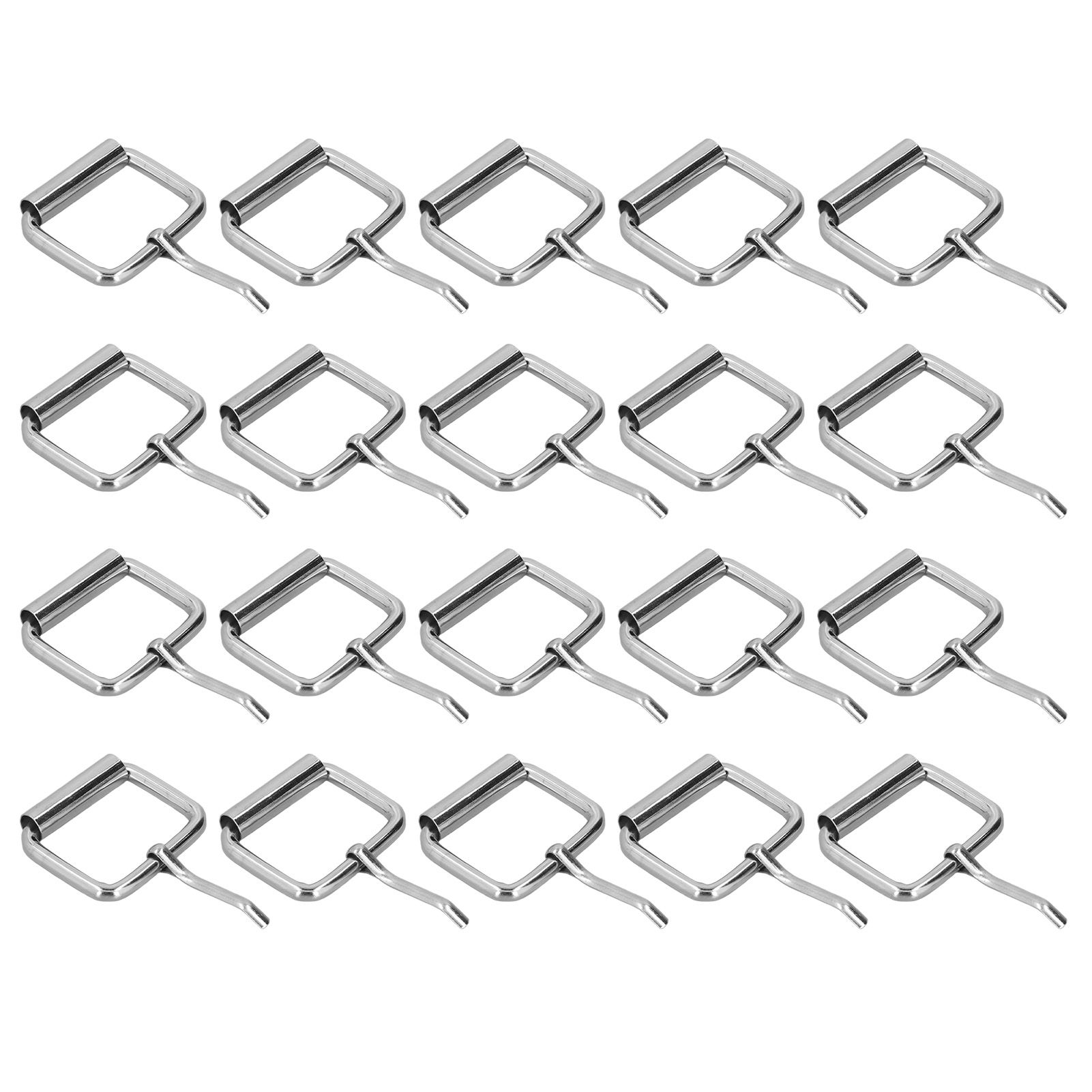 Himeng La 20Pcs Belt Buckles Bright Color Glossy Surface Sturdy Durable Fadeless Wide Application Metal Buckle