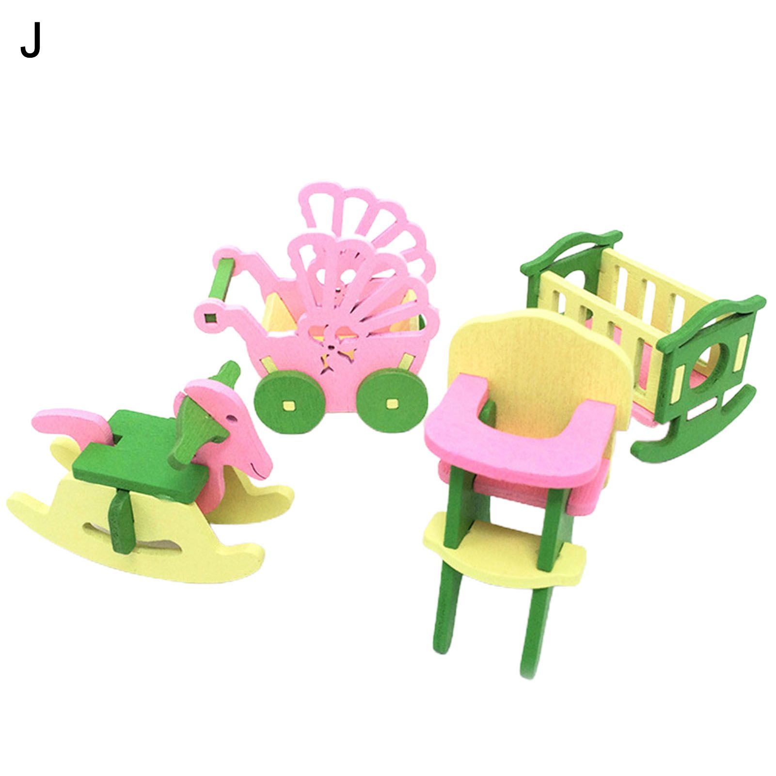 Dollhouse Furniture Eco-Friendly Wooden Doll House Furnitures Scale Models cessories