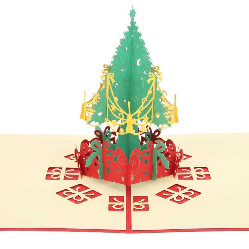 3D Christmas Cards Greeting Card Three Dimensional Special Shape Decorative Paper with Envelope