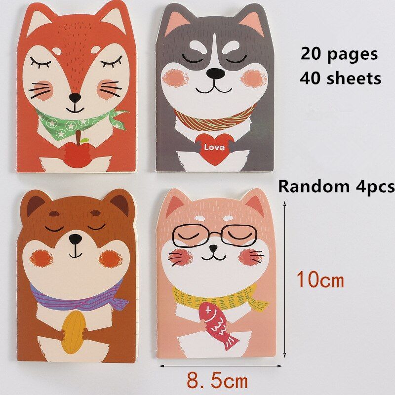 (4 Pieces/lot) Korean Creative Cartoon Notebook Portable Mini Notebook Student Stationery Small Notebook