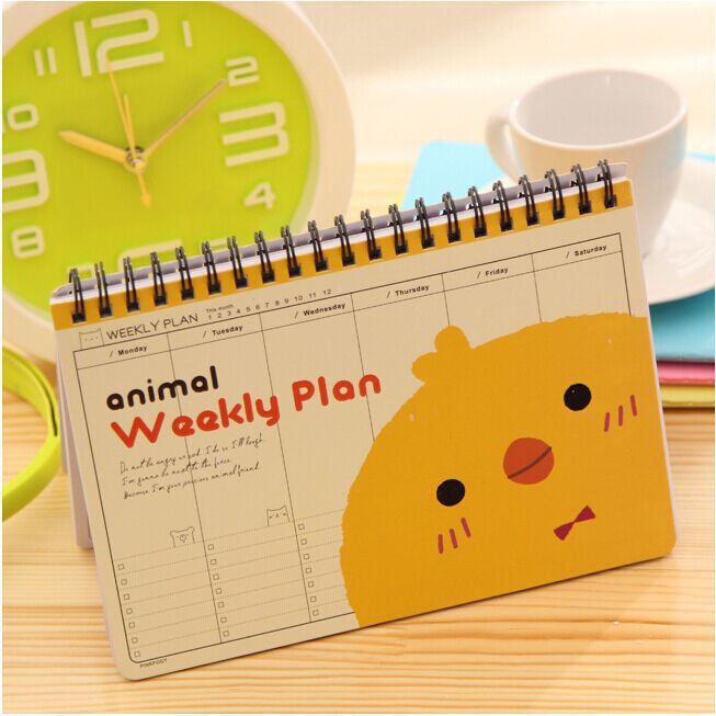 Korean Creative Stationery Cute Animal Coil Notepad Weekly Plan Schedule Book Kawaii Week Planner School Office Supplies