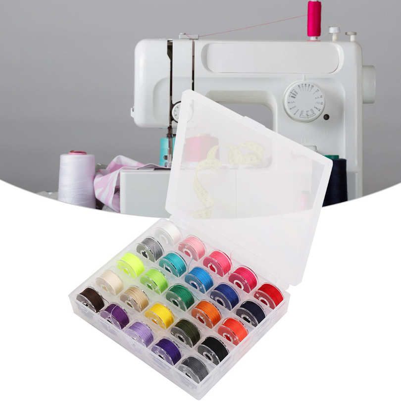 Colorful Sewing Threads with Plastic Machine Bobbins for Home Handwork Embroidery