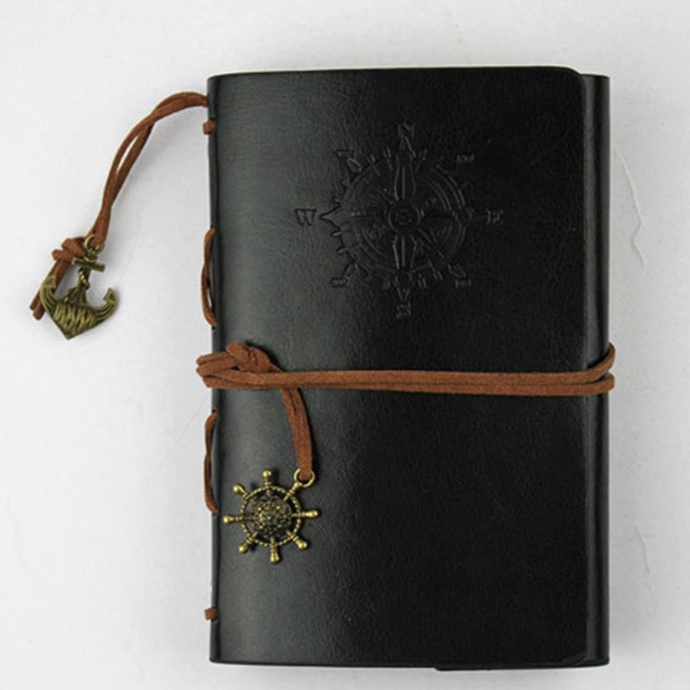Notebook Retro Spiral Notebook Diary Notepad Vintage Pirate Anchors PU Leather Note Book for Traveler Journal r60