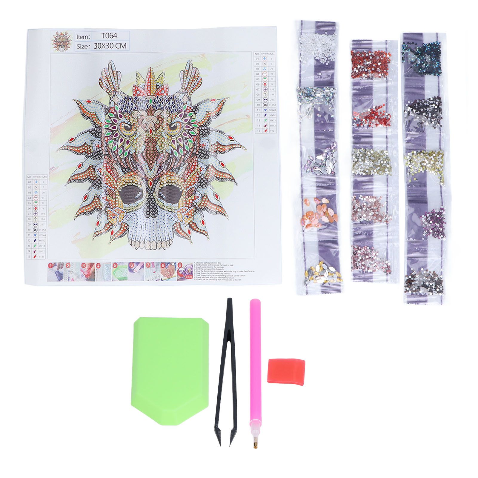 Chenmeng La Rhinestone Painting 5D 30x30cm Premium Canvas Natural Easy Operation Stress Relief Highly Durable
