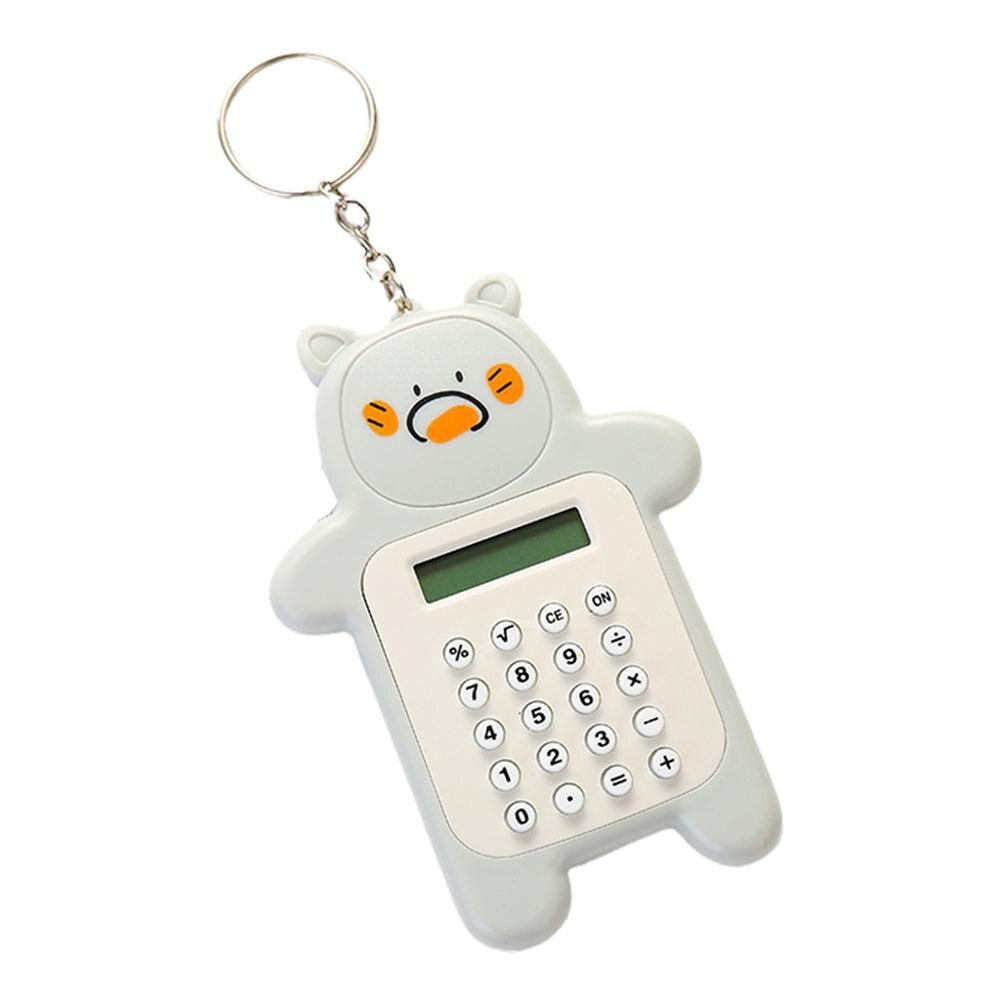 Portable Digit Calculator Kawaii Mini Calculator Pocket Display Cartoon Bear Cute Creative Keychain Calculator Office Supplies
