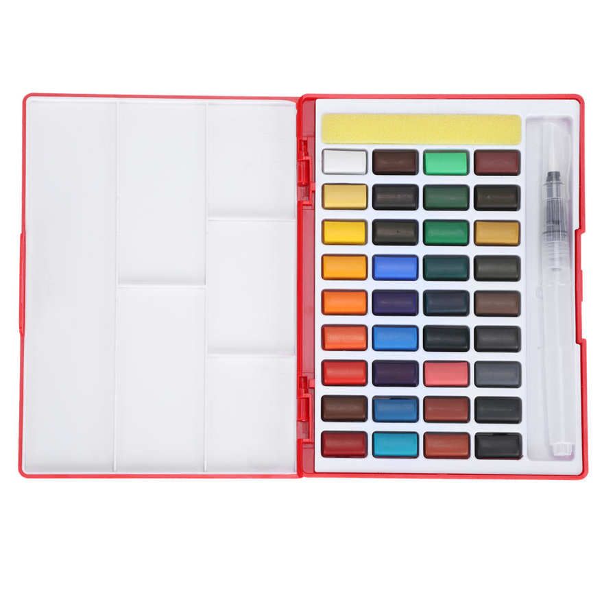 Solid Watercolor Paint 36 Color DIY Hand-Painted Student Portable Painting Gouache Set