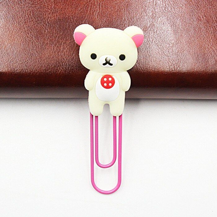 1 PCS Cute Cartoon Kawaii Rilakkuma Series Bookmark Clip Memo Clip Paper Clip Bookmark School Office Supply Paperclip Bookmarks