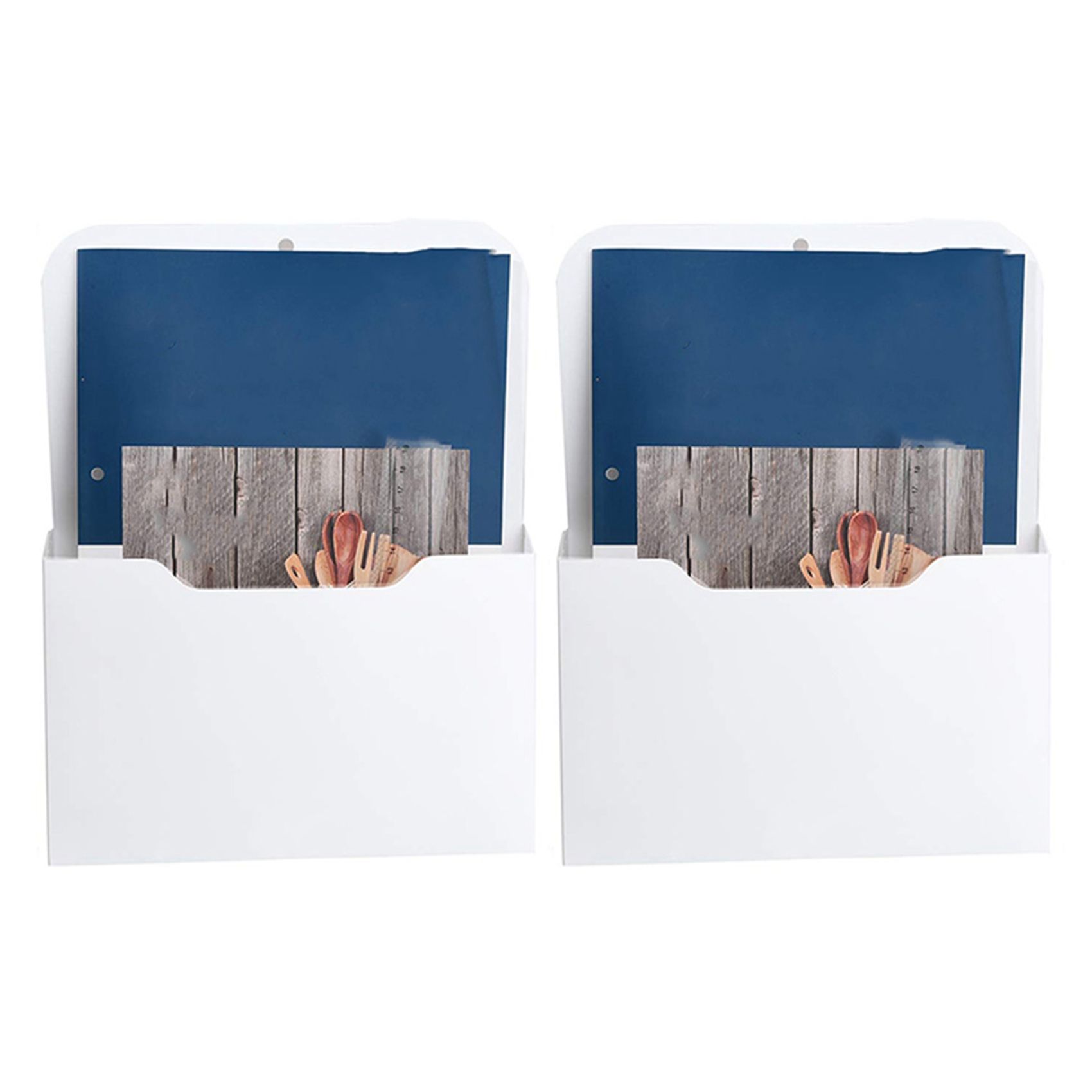 2X Magnetic File Holder - Magnetic Paper Holder, Pocket Organizer Office Supplies Storage Mail Organizer for Notebooks