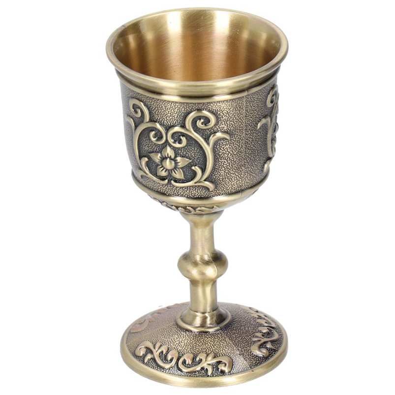 Bronze Cup Vintage Goblet Embossed European Royal Chalice Drink Party Supplies