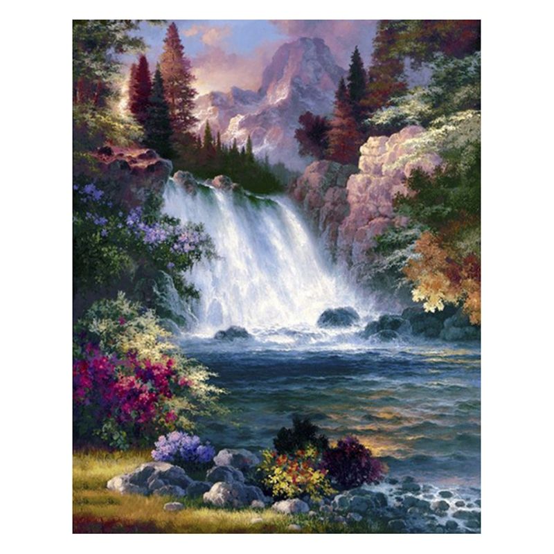 Diamond Painting DIY Diamond Full Diamond Round Diamond Cross Living Room Decoration Crafts Waterfall