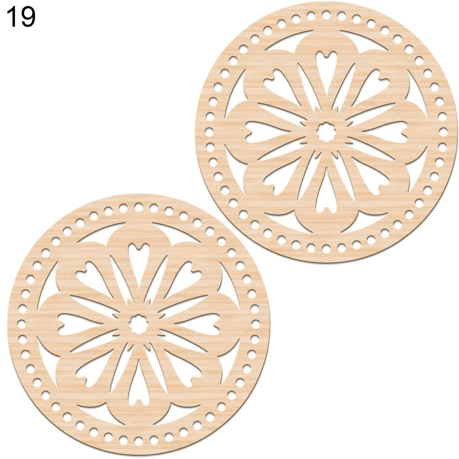 Crochet Wood Bottoms Burr-free Hollow Blank Weaving Wood Bases