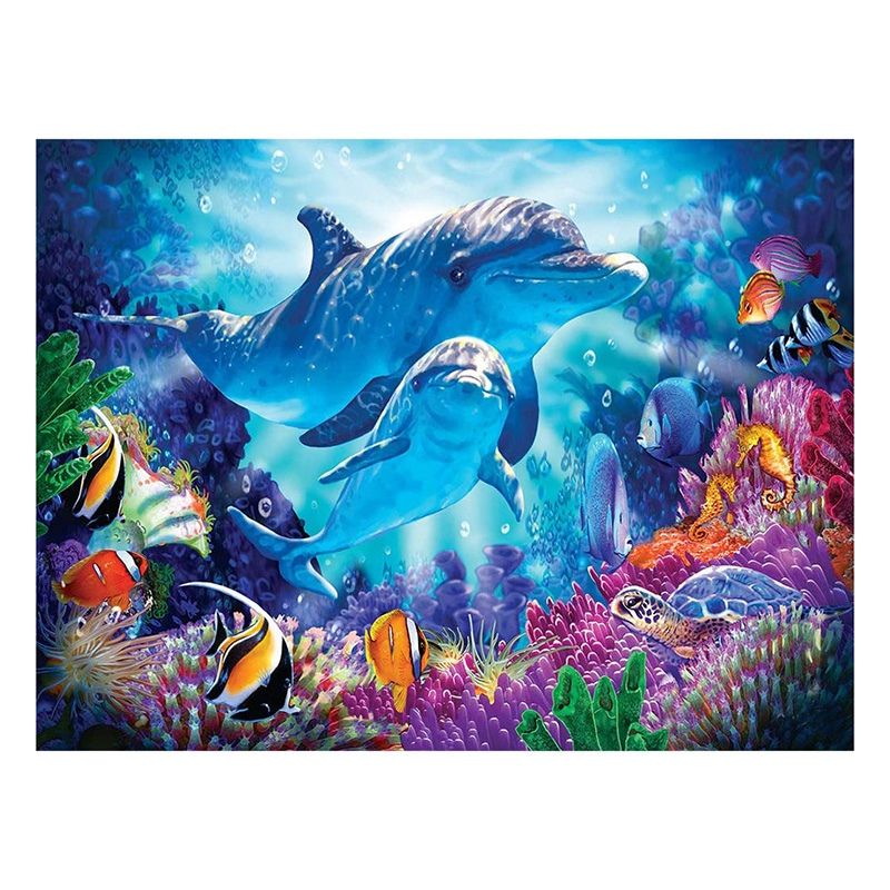 DIY 5D Diamond Painting Kit for Adults Diamond Art Kit, Paint with Diamonds Embroidery Painting Cross Stitch - Dolphin