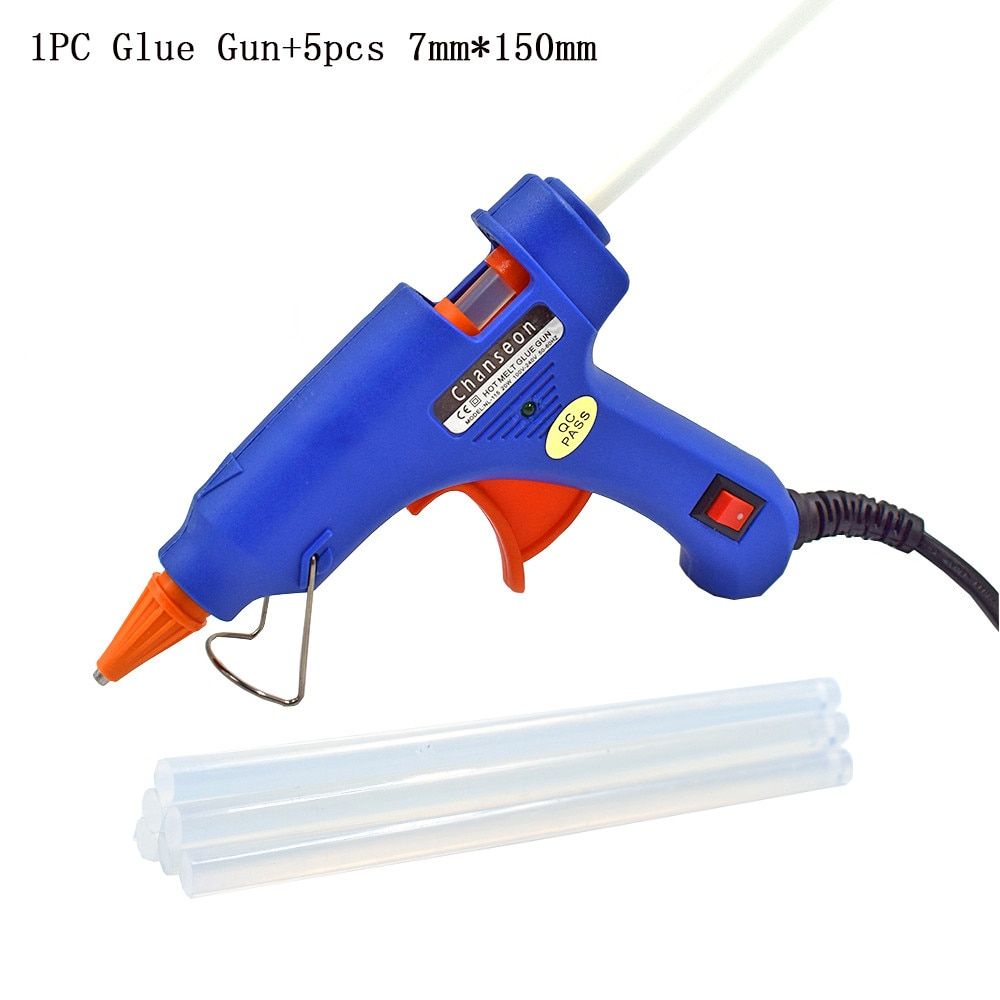 Chanseon 20W EU/US Hot Melt Glue   with 20pcs 7mm Glue Sticks Industrial Mini  Thermo Electric Heat Temperature Tool