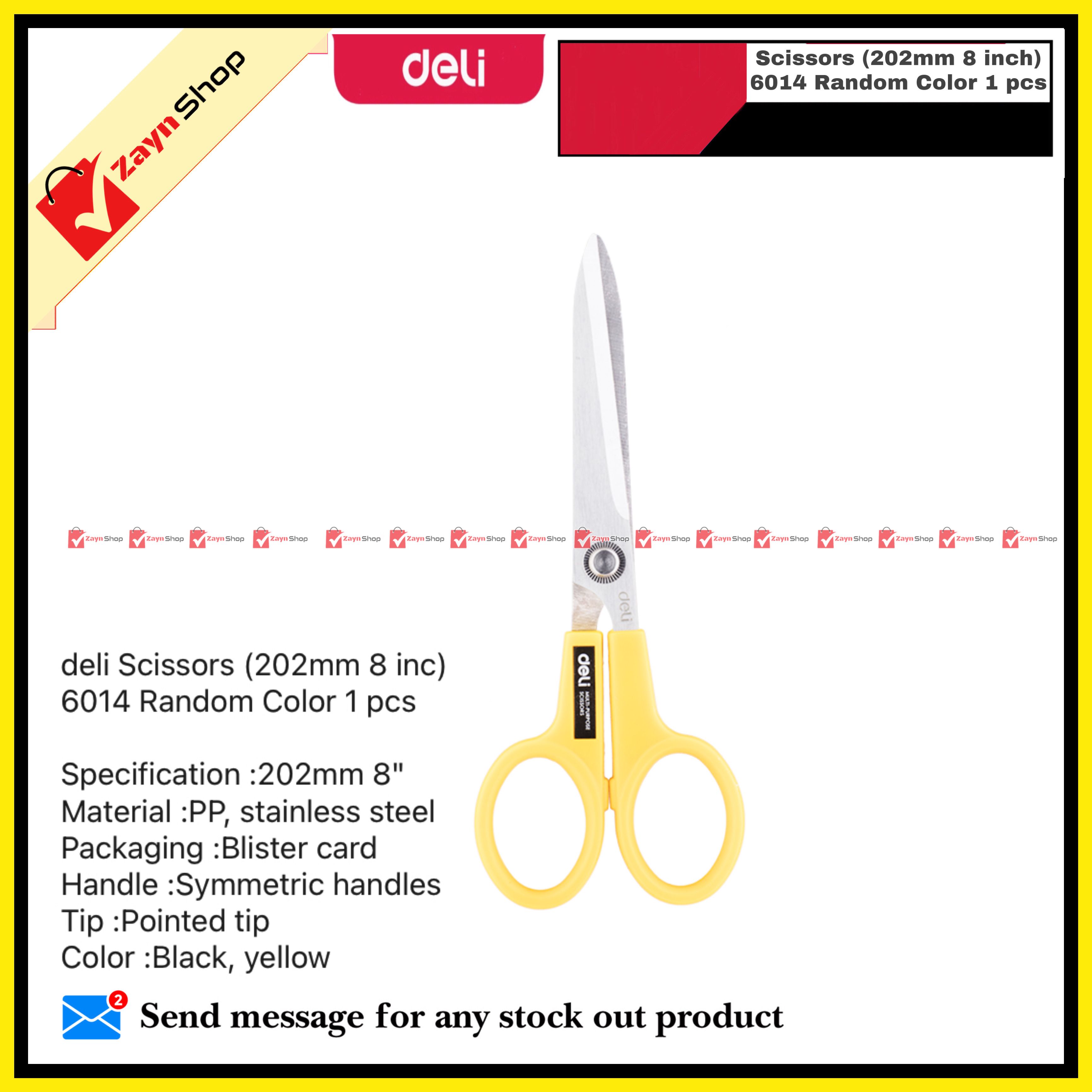 deli Scissors (202mm 8 inc)   6014 Random Color 1 pcs