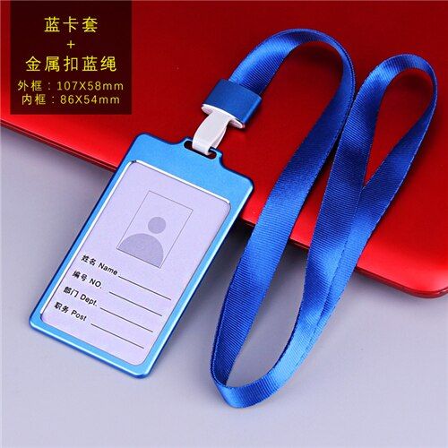 Aluminum Alloy Name Business Work Identit Card Holder Student Bus ID Card Lanyard for id badge Women Men Credit Card Holders