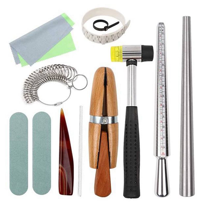 Ring Magnifying Stick Mandrel Shank Hammer Ring Size Finger Measuring Stick DIY Jewelry Making Measuring Tool