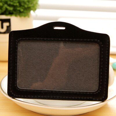 PU Card Holder Men Business Badge Card Case Women Employee Transparent Card Cover Student Lanyard ID Name Card Holder