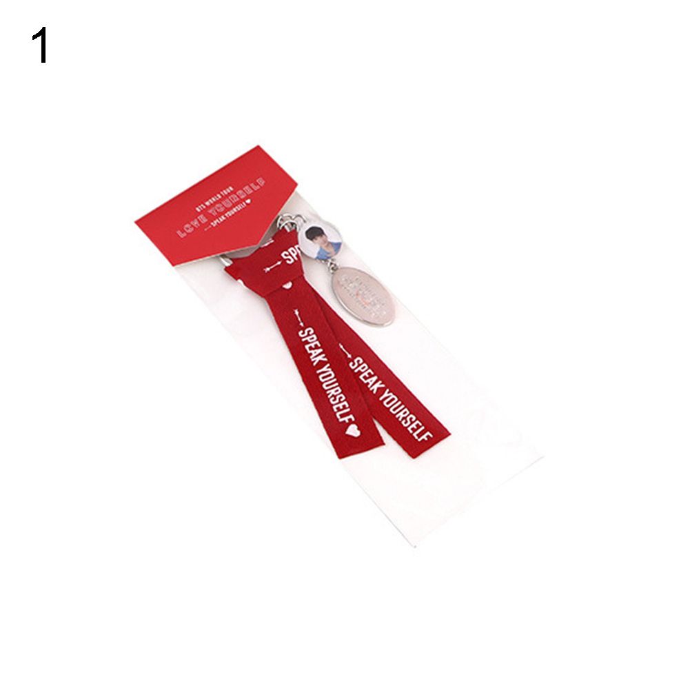 Ehousehold Kpop BTS Love Yourself Metal Plate Photo Pendant Charm Strap Keychain Keyring