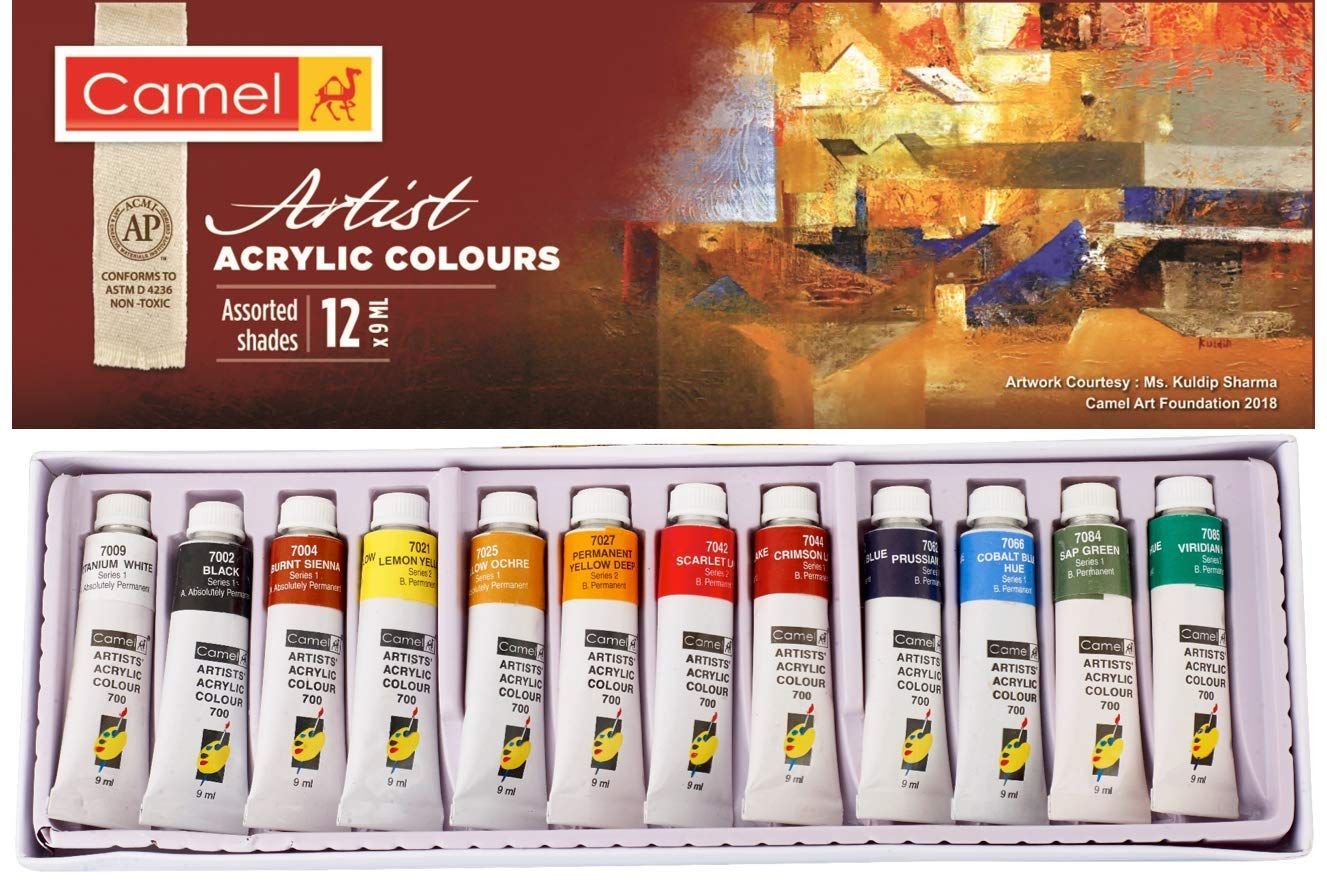 Camel Acrylic Color Box - 12 Shades