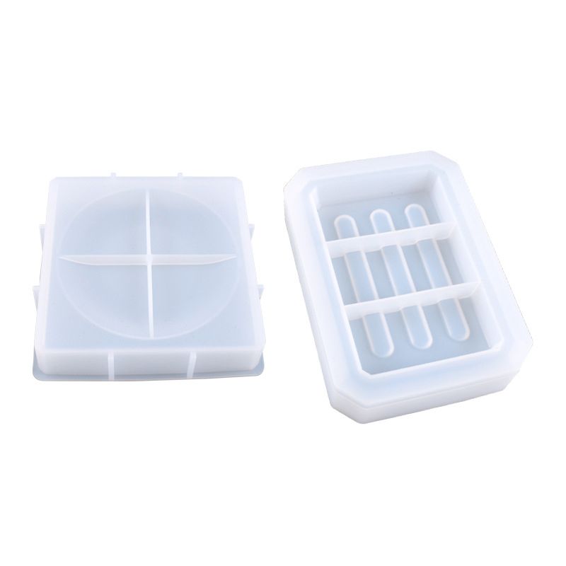 2Pcs Soap Storage Box Silicone Mold DIY Crystal Epoxy Mold