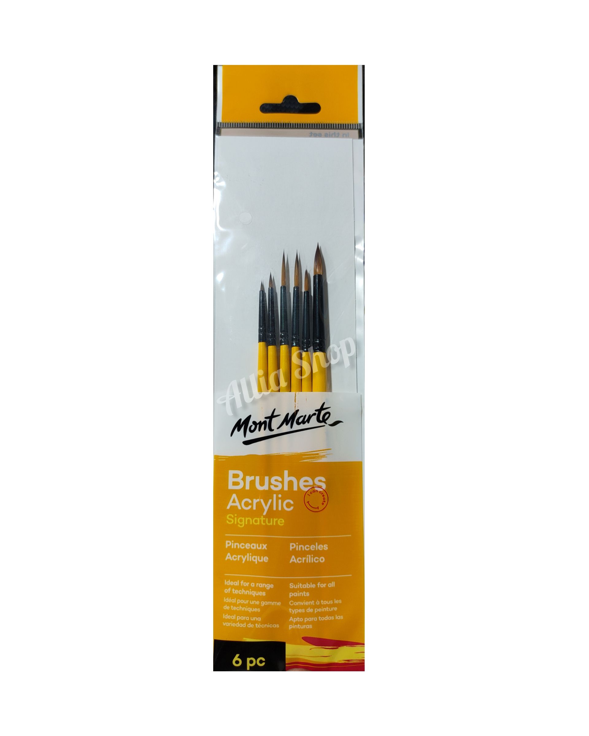 Mont Marte Acrylic Detail Liner Brush 6pcs Set