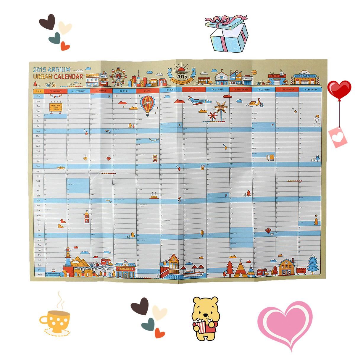 Ardium Wall Calendar Schedule Planner Yearly Agenda Organizer Note Paper