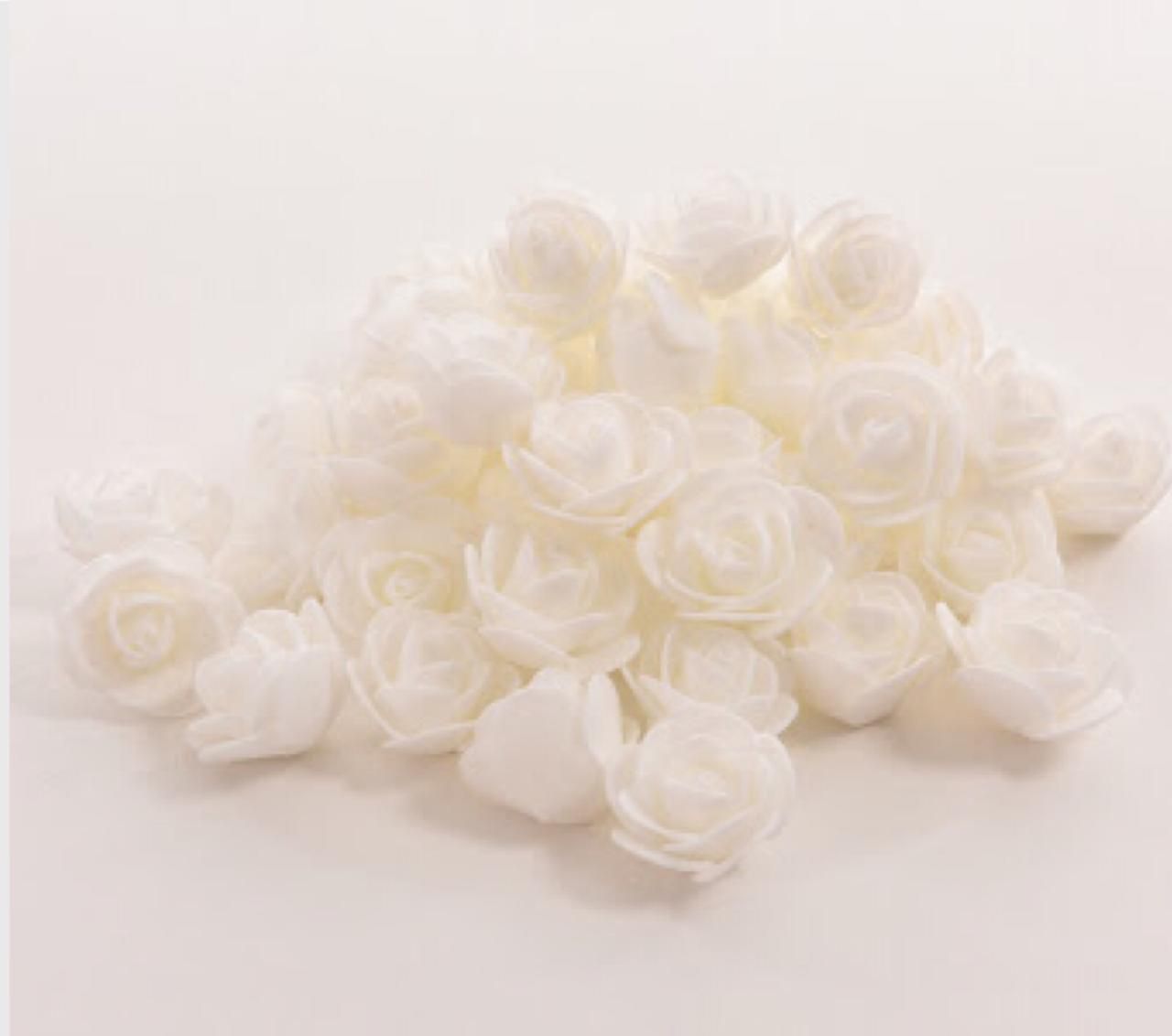White PE Foam Rose Head Artificial Flower  - 100 pieces pack