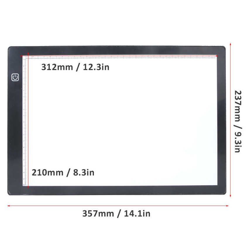 LED Board A4 Touch Adjustable Calligraphy Practice Drwaing Tool USB Interface